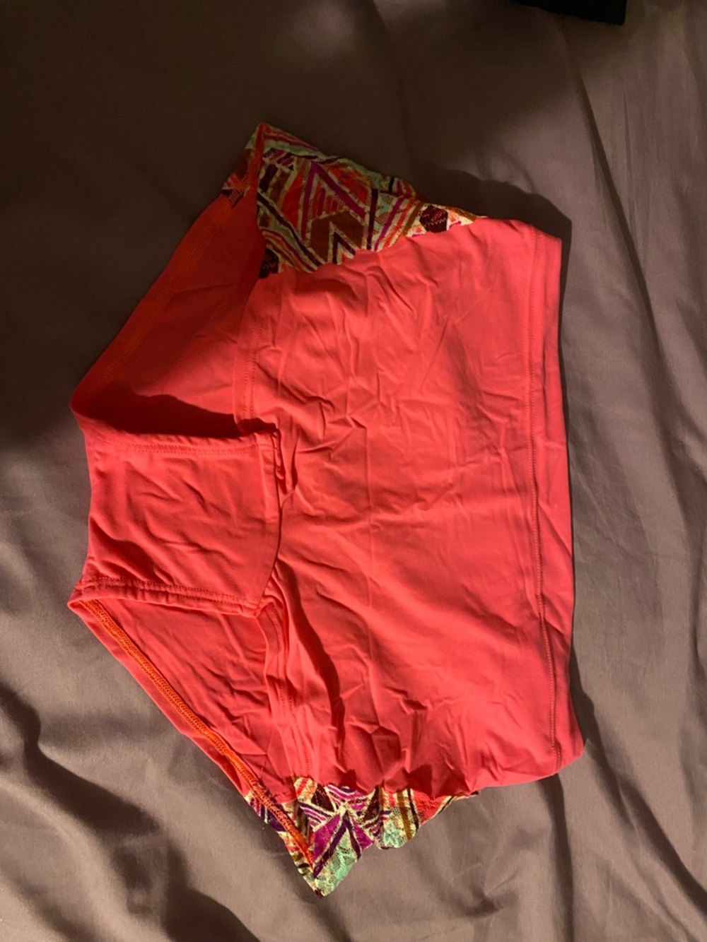 PINK Victoria's Secret Coral Boyshort with Multicolor Trim